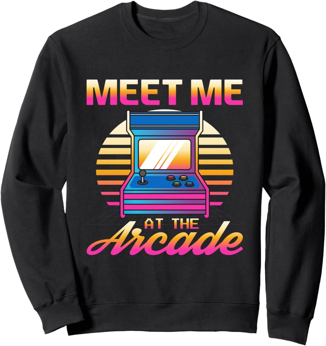 Meet Me At The Arcade Gamer Vaporwave Retro Zocker Spieler Sweatshirt