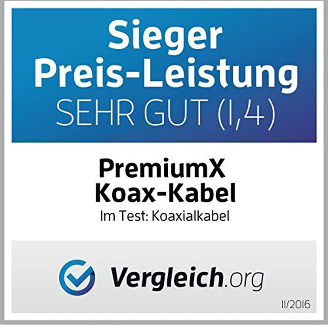 Premium X 500m Basic Koaxialkabel 135dB 4-Fach Kupfer-Stahl CCS Koax-Kabel SAT Antennenkabel RG-6 Cl