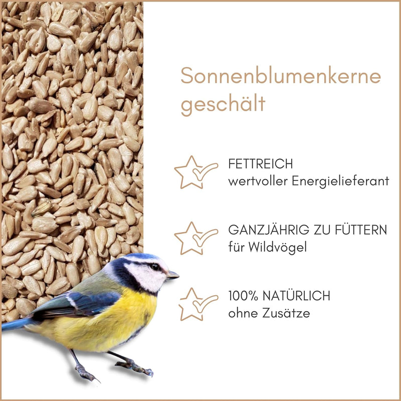 SUPRAVIT Sonnenblumenkerne Vogelfutter 25kg geschält I Frische ölhaltige Kerne aus besten Anbaugebie