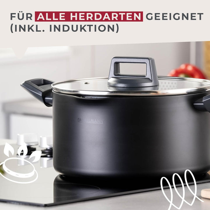 Fackelmann Kochtopf Statement 24cm – Topf mit keramische Beschichtung – Recyceltes Aluminium mit Ant