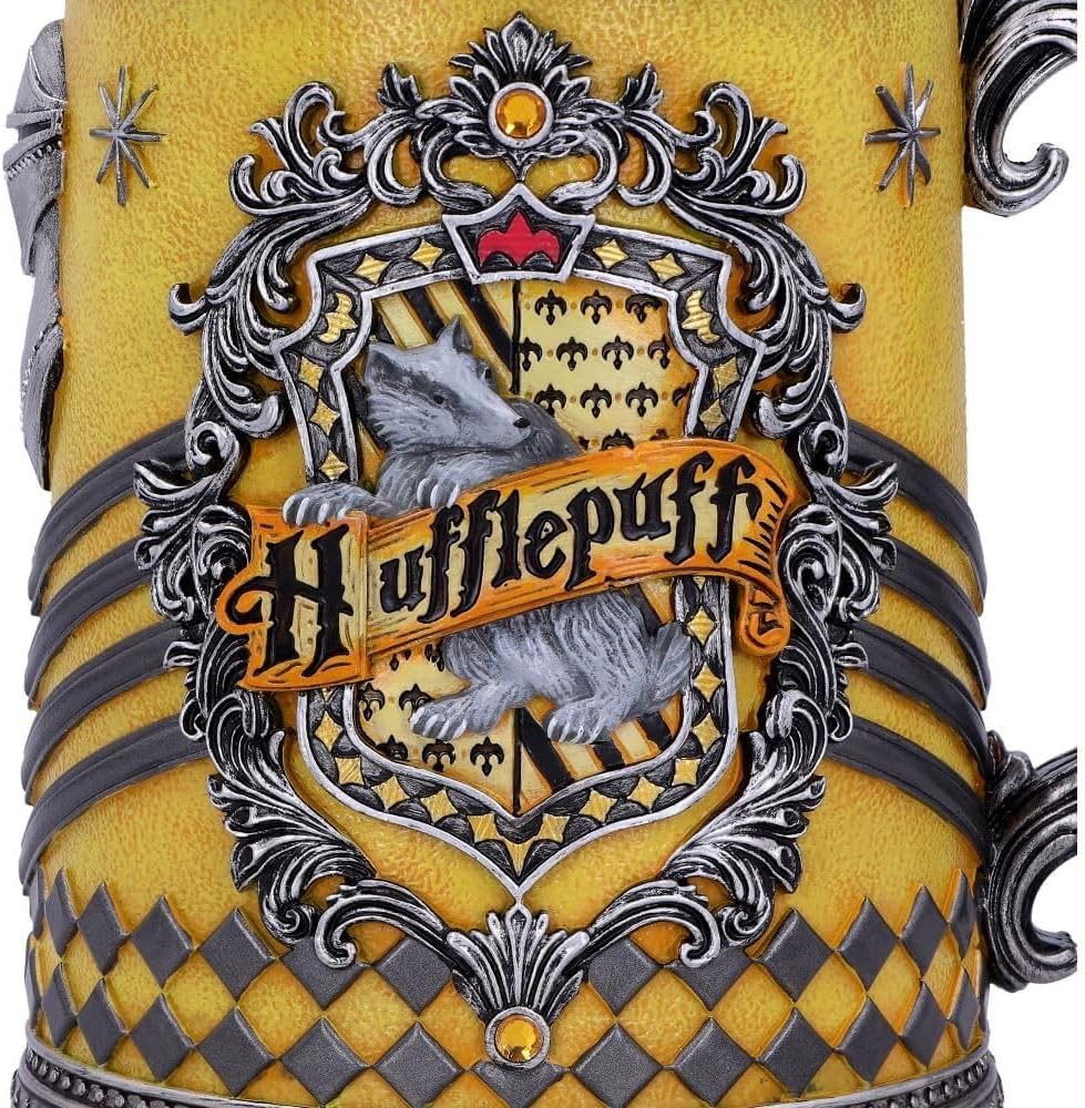 Nemesis Now House Collectable Tankard Harry Potter Hufflepuff Hogwarts-Haus Sammelkrug, Gelb, Silber
