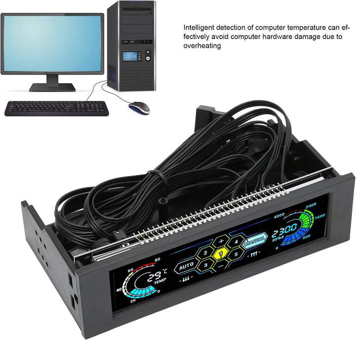 Leistungsstarke LCD-Lüftersteuerung, mit PVC-Linsen-Anzeigemodul, Verfügt über Temperaturüberwachung
