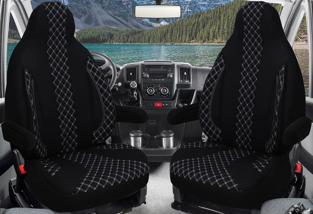 Mass Sitzbezüge Schonbezüge Pilotsitze Fahrer & Beifahrer Set kompatibel mit Wohnmobil FIAT Ducato,