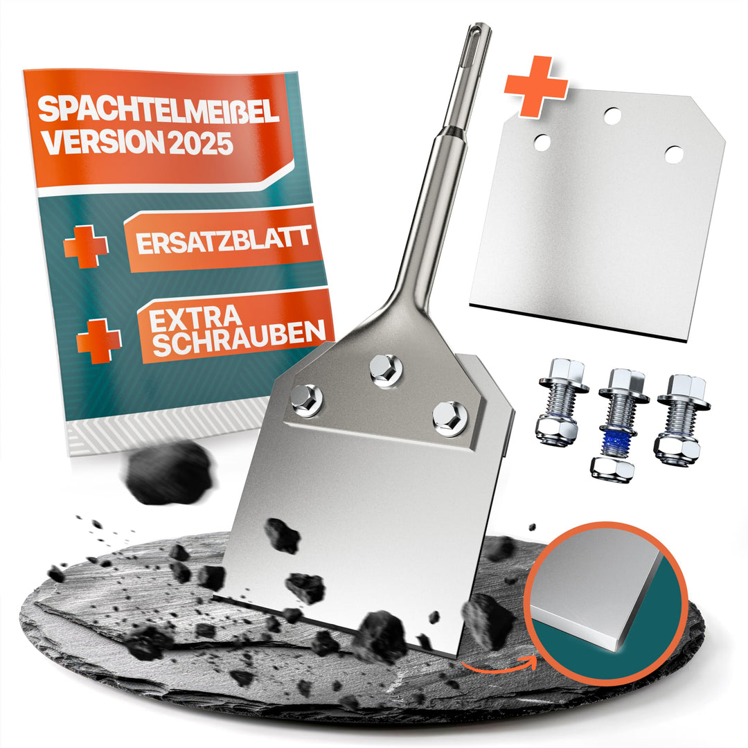Der effektive Spachtelmeissel SDS Plus von Fairmo - Meissel inklusive Ersatzklinge und Schrauben - F