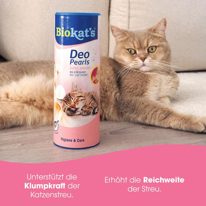 Biokat's Deo Pearls Baby Powder - Streuzusatz mit Duft für Frische und feste Klumpen in der Katzento