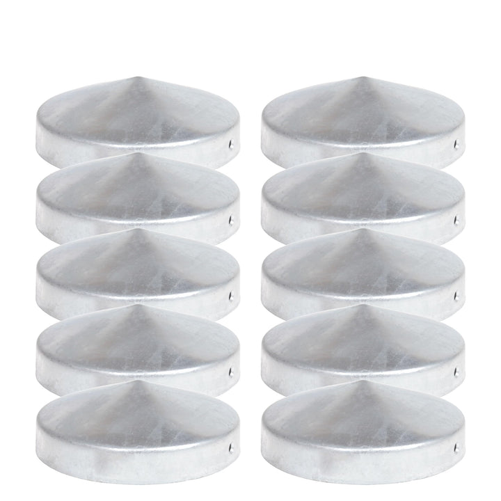 10 x PFOSTENKAPPE RUND STAHL FEUERVERZINKT 101 MM DURCHMESSER 10 101 mm, 10 101 mm