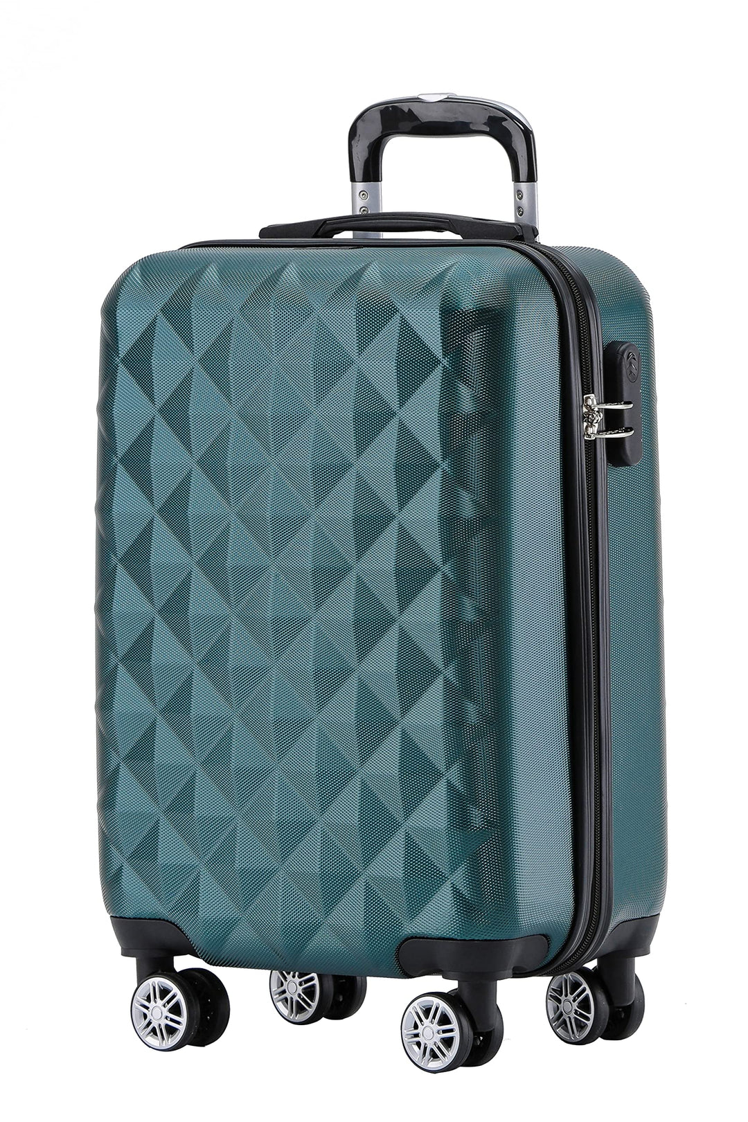 BEIBYE Zwillingsrollen 2066 Hartschale Trolley Koffer Reisekoffer Handgepäck Boardcase M (Dunkelgree