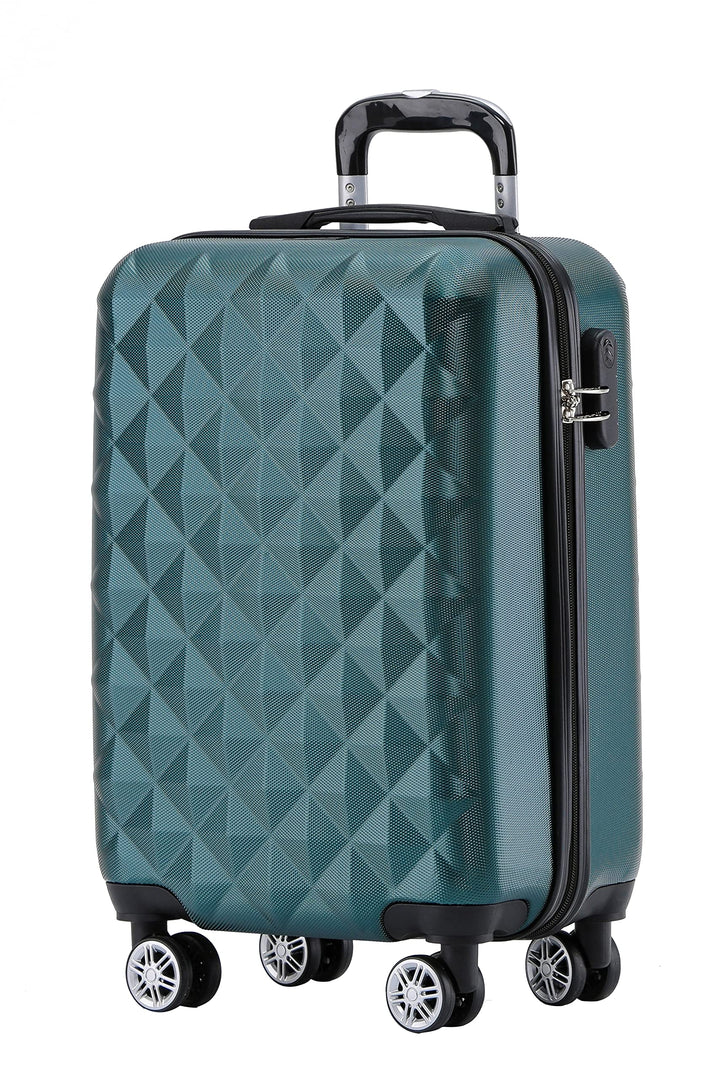 BEIBYE Zwillingsrollen 2066 Hartschale Trolley Koffer Reisekoffer Handgepäck Boardcase M (Dunkelgree