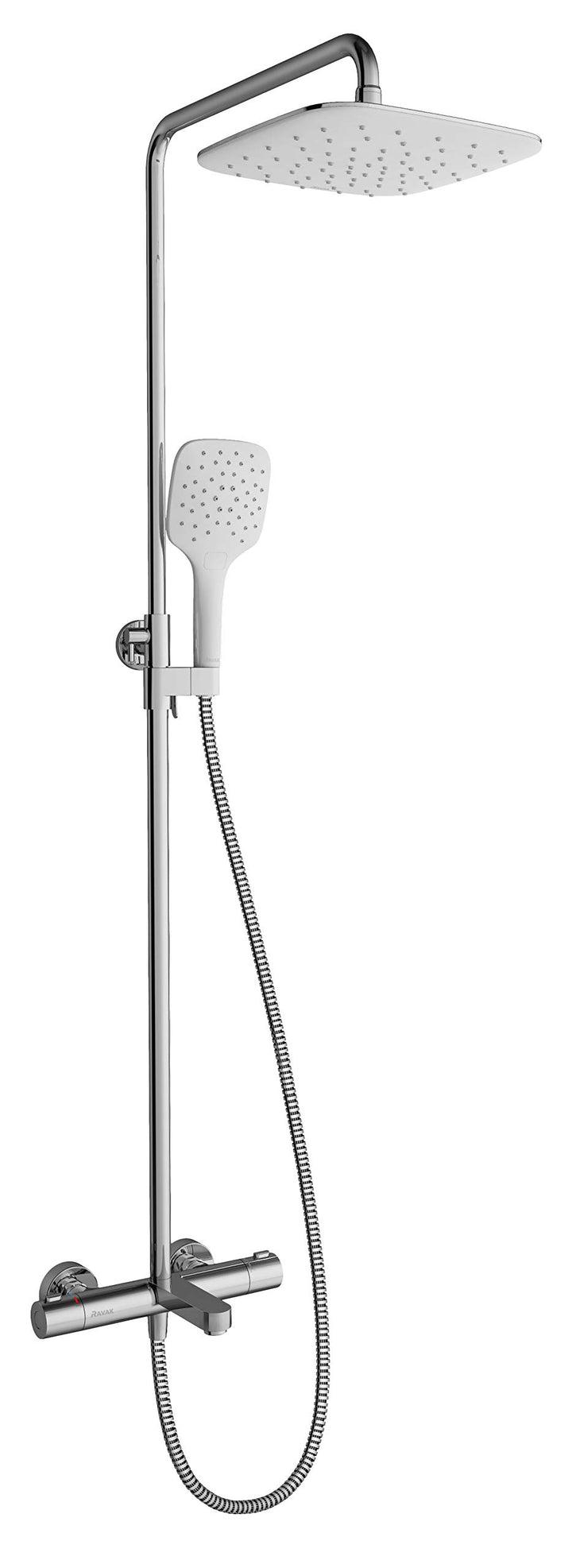 RAVAK | DUAL-DUSCHSYSTEME | BADEWANNEN-DUSCHSÄULE MIT THERMOSTAT-ARMATUR UND DUSCH-SET TERMO 300| TE