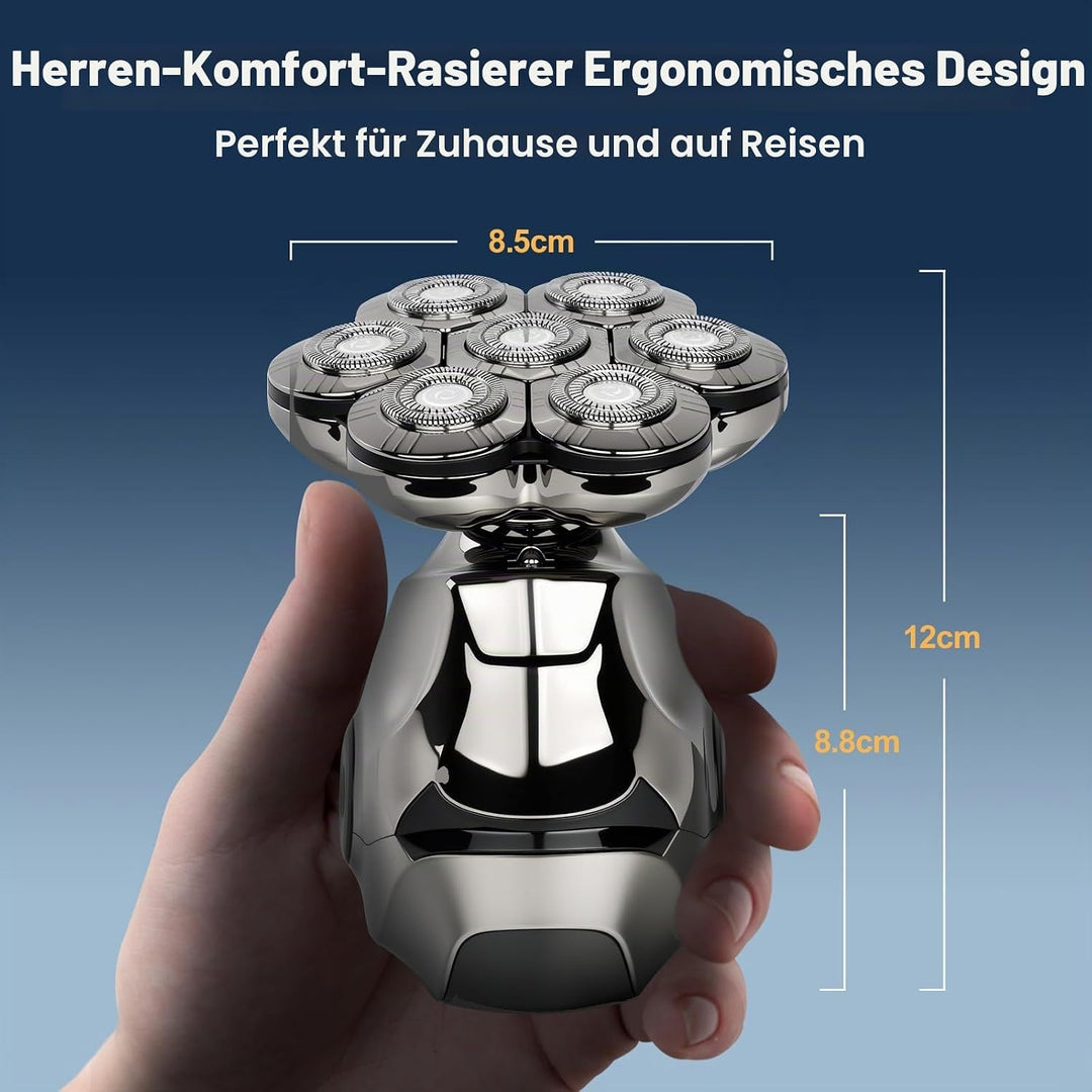 OSDUE Glatzen Rasierer Herren, Wasserdicht Flexibler Glatzenrasierer, Wiederaufladbar Typ-c Rasierer