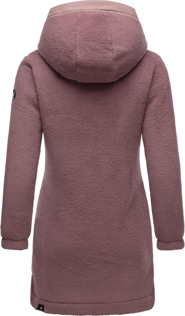 Ragwear Damen Fleecejacke Kurze Teddyfleece-Jacke warm mit Kapuze Cousy XS-6XL 3XL Mauve24, 3XL Mauv