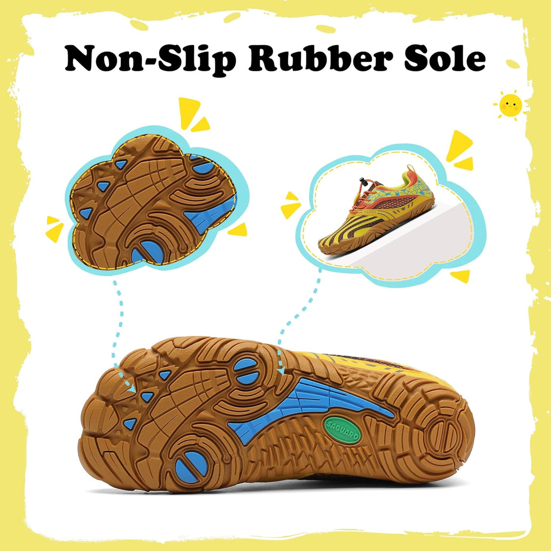 SAGUARO Barfussschuhe Kinder Outdoor Sport Barfuss Schuhe für Jungen Mädchen Gr.24-36 24 EU Gelb, 24
