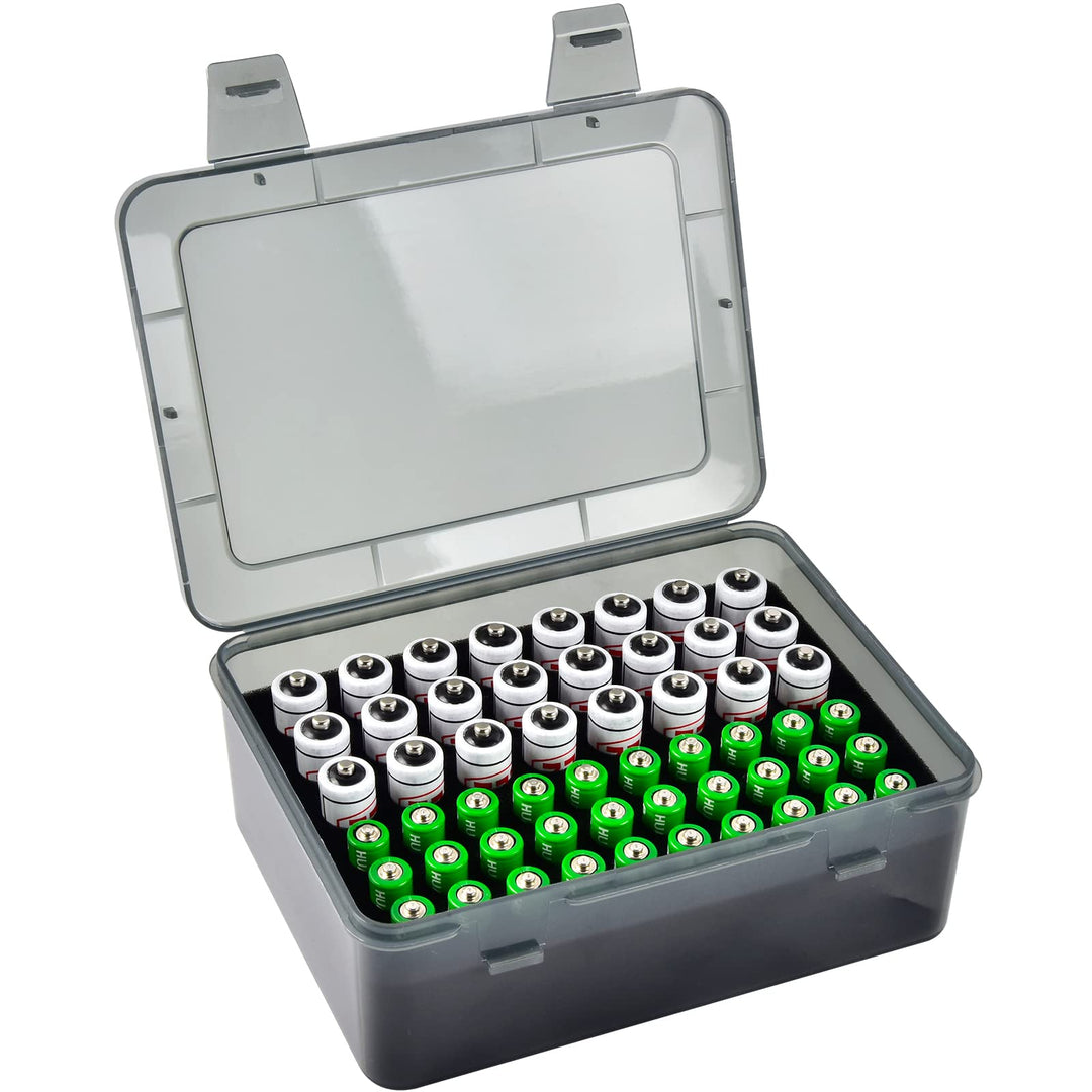 FULLCASE Batteriebox Batterie Aufbewahrungs Organizer für 54 AAA AA Batterien, Batterien aufbewahrun