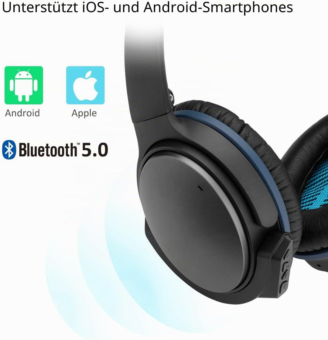 YOCOWOCO Drahtloser Bluetooth 5.0 Adapter für Bose QuietComfort QC25 Kopfhörer, aptX/MIC/Lautstärker