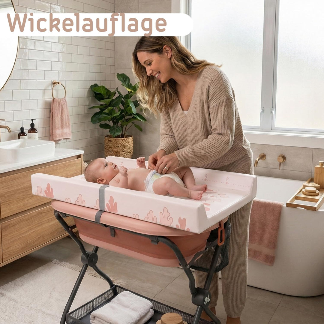 Twinly Bubbly – Faltbare 2-in-1-Baby-Badewanne – Ergonomisch verstellbare Höhe, abnehmbare Badewanne