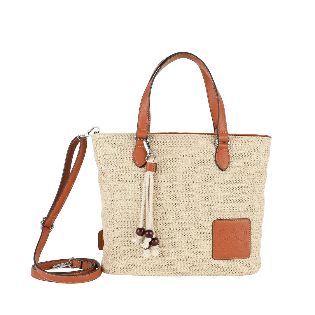 Gerry Weber - beach fun handbag mhz Nude 28,00x26,00x12,00 cm Farbe:nude / Material:polyester,straw,