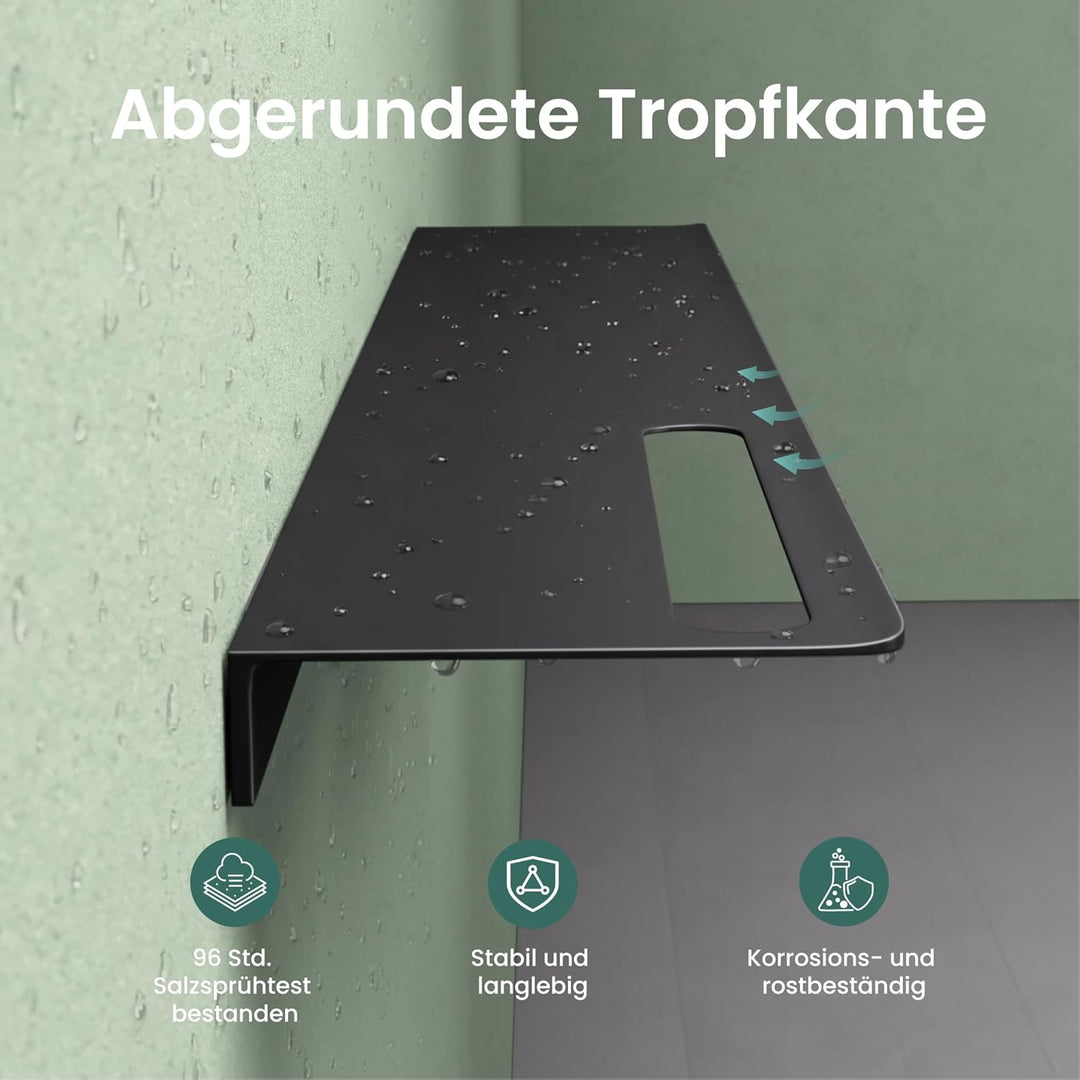 Mai &amp; Mai Duschablage zum Bohren oder Kleben Duschregal Badablage aus Aluminium 60cm Badezimmerablag