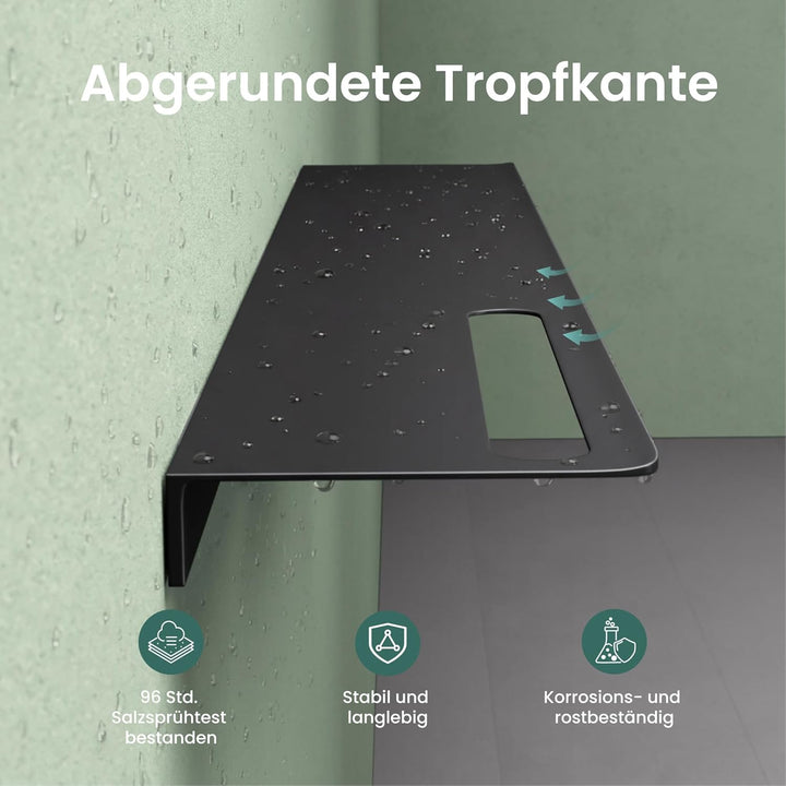 Mai &amp; Mai Duschablage zum Bohren oder Kleben Duschregal Badablage aus Aluminium 60cm Badezimmerablag
