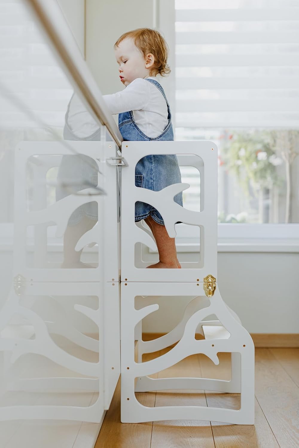 Weco Montessori Kinder Lernturm 2 in 1 Baum Design Tritthocker FSC Zertifikat Schreibtisch Montessor