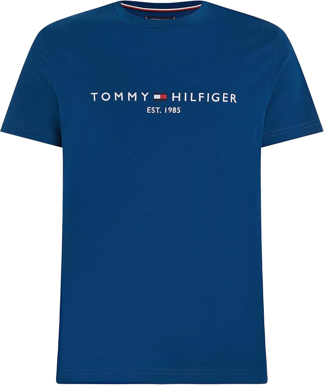 Tommy Hilfiger Herren T-Shirt Kurzarm Tommy Logo Rundhalsausschnitt M Blau (Deep Indigo), M Blau (De