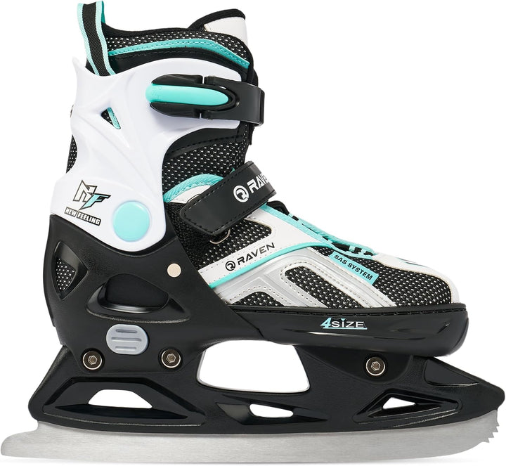 Raven Pulse Black/Mint 2in1 Verstellbare Schlittschuhe und Inline Skates - Inliner für Kinder und Er