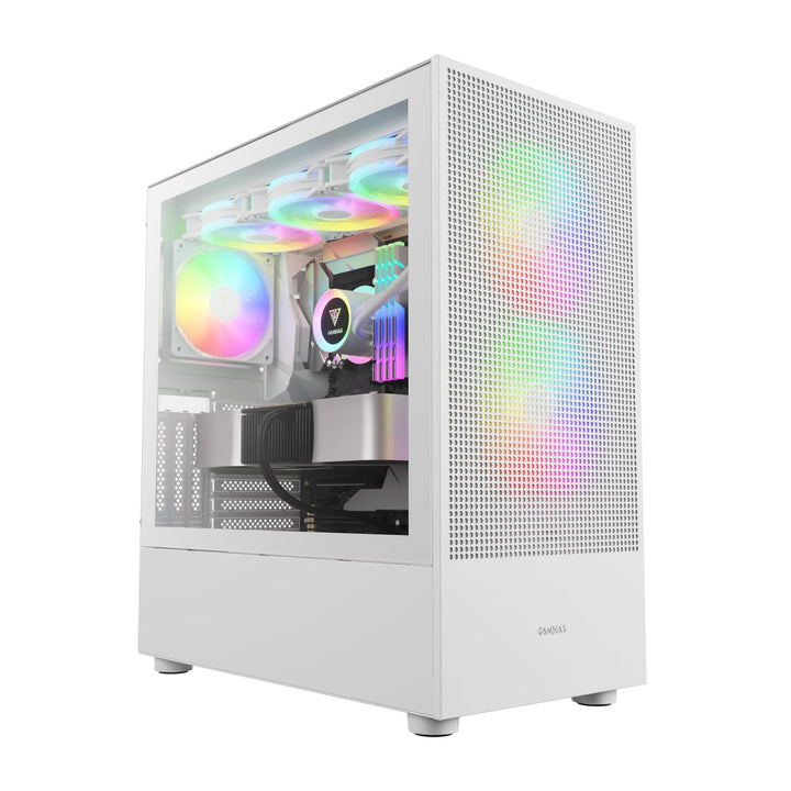 GAMDIAS TALOS M3 MESH ATX Gaming Midi-Tower PC-Gehäuse, Enthält 3 x 120mm ARGB PWM-Lüfter mit Lüfter