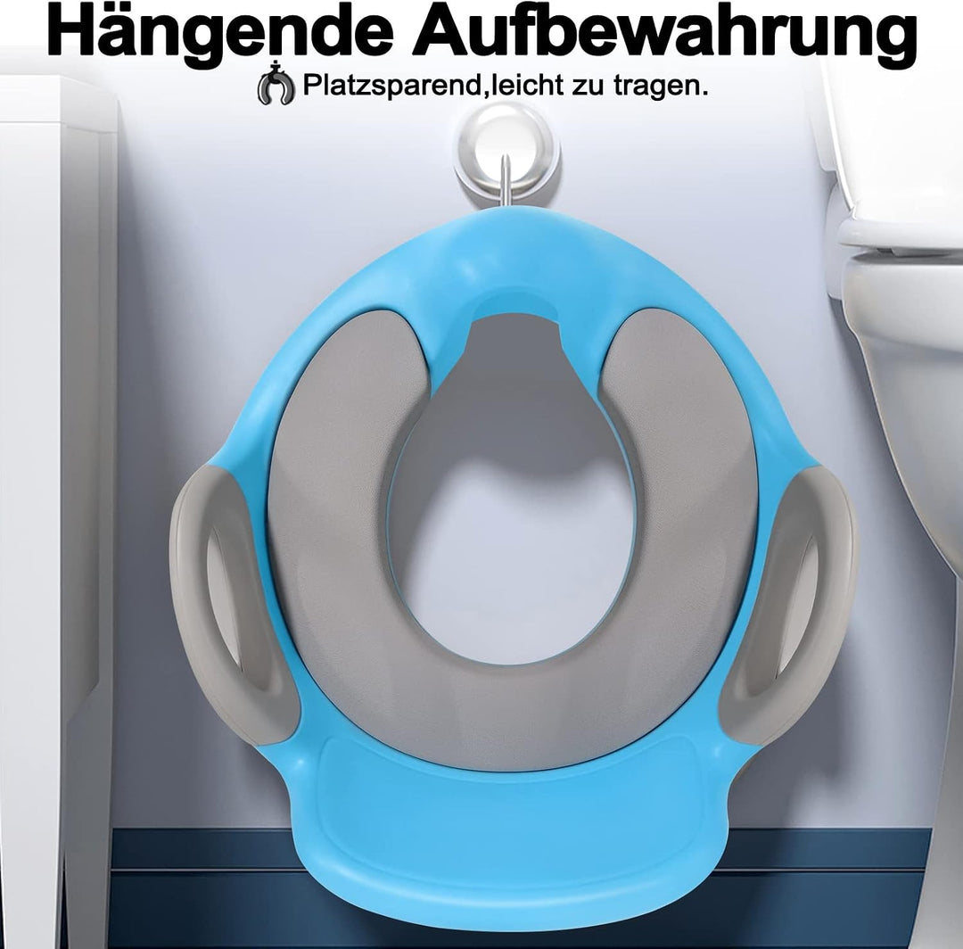 Toilettensitz Kinder Toilettenaufsatz mit PU Gepolstert und Spritzschutz WC Sitz Klositz Toilettentr