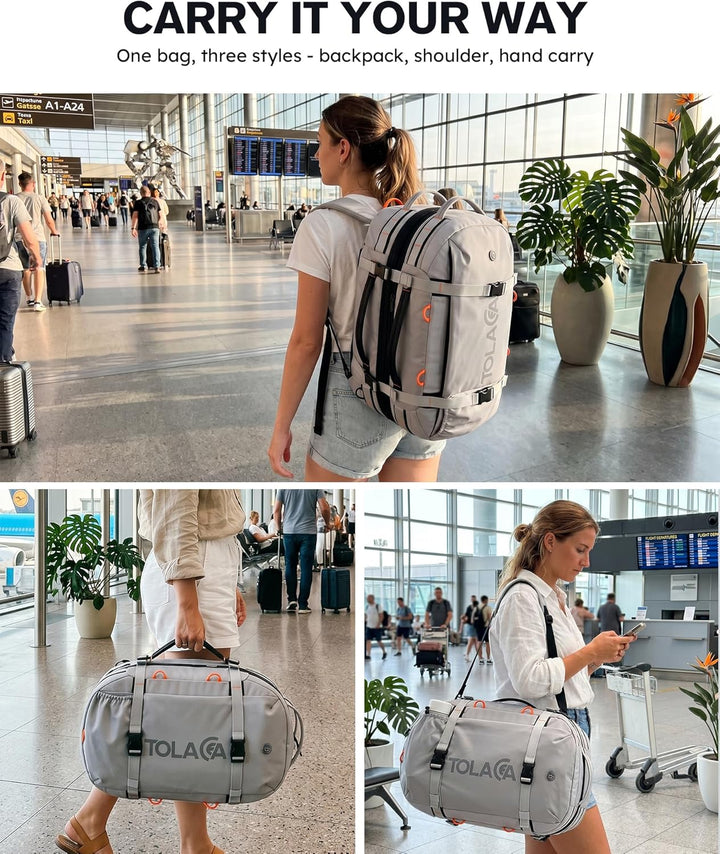 Tolaccea Reiserucksack, Handgepäck Rucksack Flugzeug, TSA-Freundlicher Laptop Rucksack 15,6 Zoll, Er