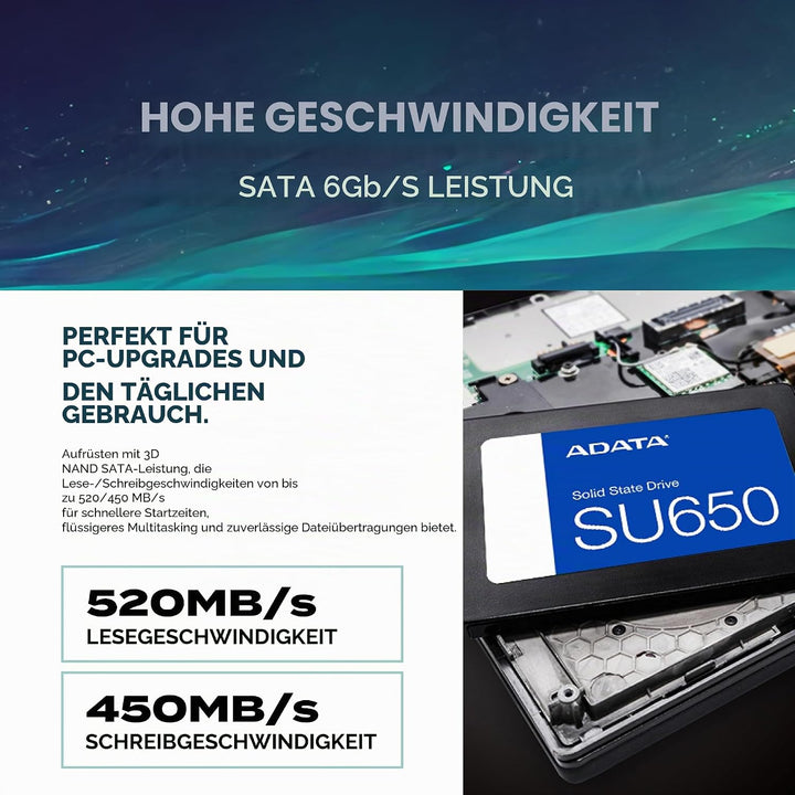 ADATA ASU650SS-512GT-R internal solid State Drive 2.5 512 GB Serial ATA III 3D NAND