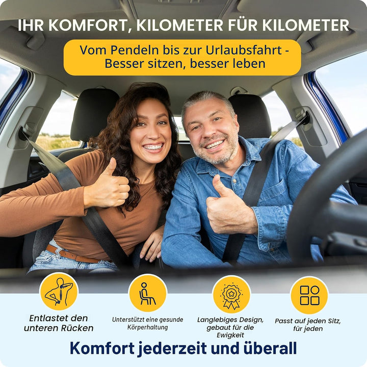 kingphenix Autositzkissen aus Memory Foam – Erhöht die Sitzhöhe, lindert Rückenschmerzen – Ideal für