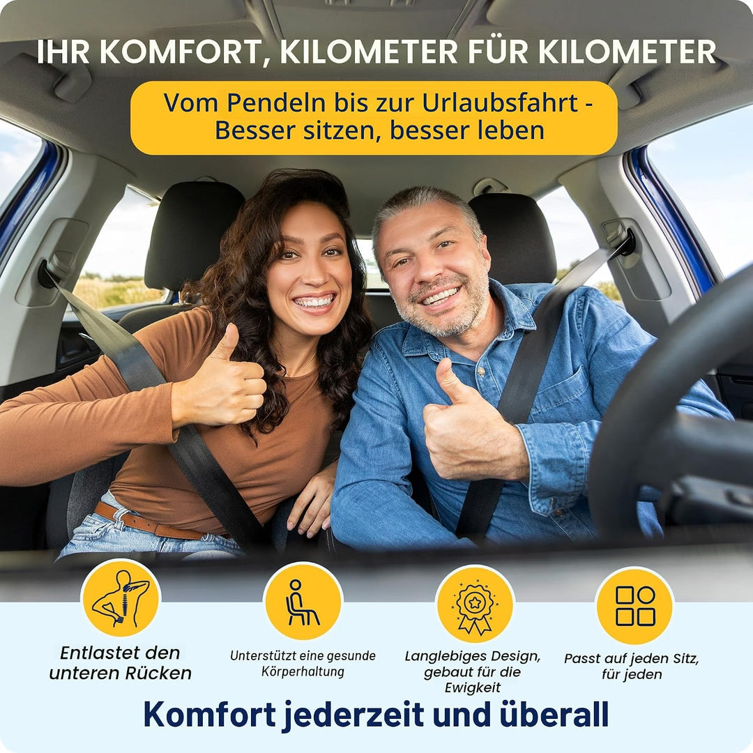 kingphenix Autositzkissen aus Memory Foam – Erhöht die Sitzhöhe, lindert Rückenschmerzen – Ideal für