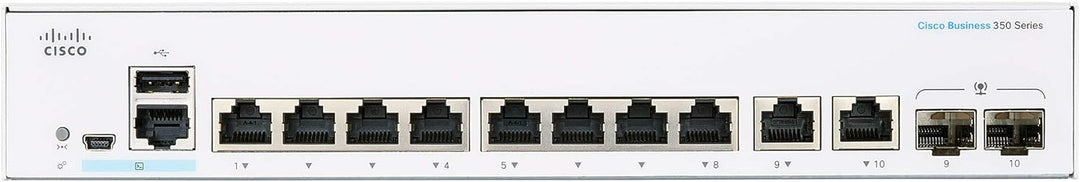 Cisco Business CBS350-8T-E-2G Managed Switch | 8 GE-Ports | Ext. Netzteil | 2 x 1G-Combo-Ports | Beg