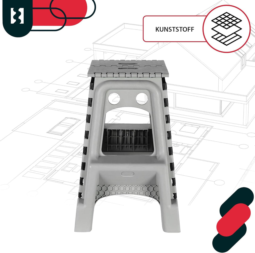 KOTARBAU® Tritthocker klappbar - 55 cm - Klappstuhl - Sitzhocker - Klapphocker - rutschfest & Stands