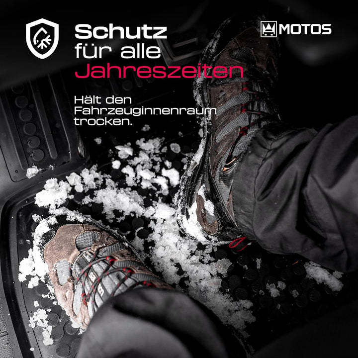 MOTOS Satz Gummifussmatten und PE Kofferraumwanne für SEAT Alhambra I 1996-2010 Verbessern Sie Ihren