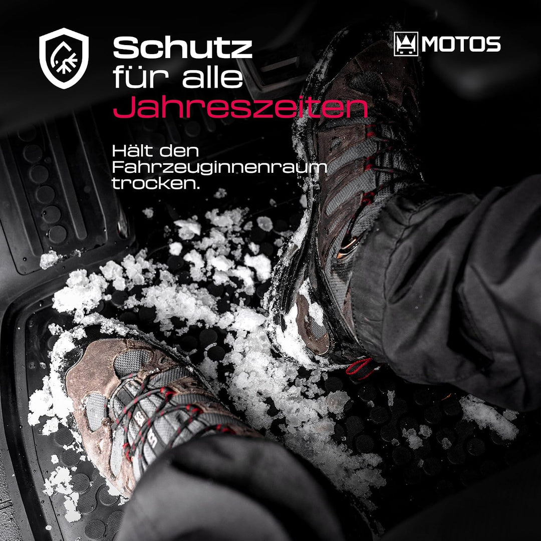 M MOTOS Satz Gummifussmatten und PE Kofferraumwanne für FIAT Grande Punto 2005-2009 Verbessern Sie I
