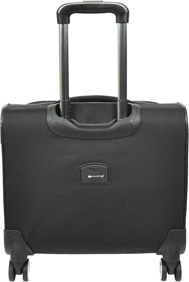 House Of Leather Business Organizer Büro Reise Pilotenkoffer 4 Rollen Trolley Kabinentasche Schwarz