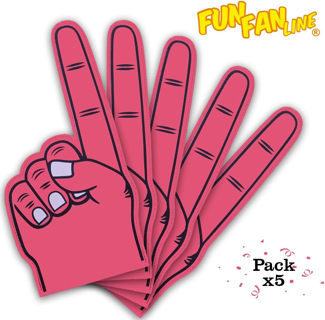 FUN FAN LINE - Mehrfarbiges Set mit riesigen Händen aus EVA-Gummi für Feiern, Hochzeiten, Partys und