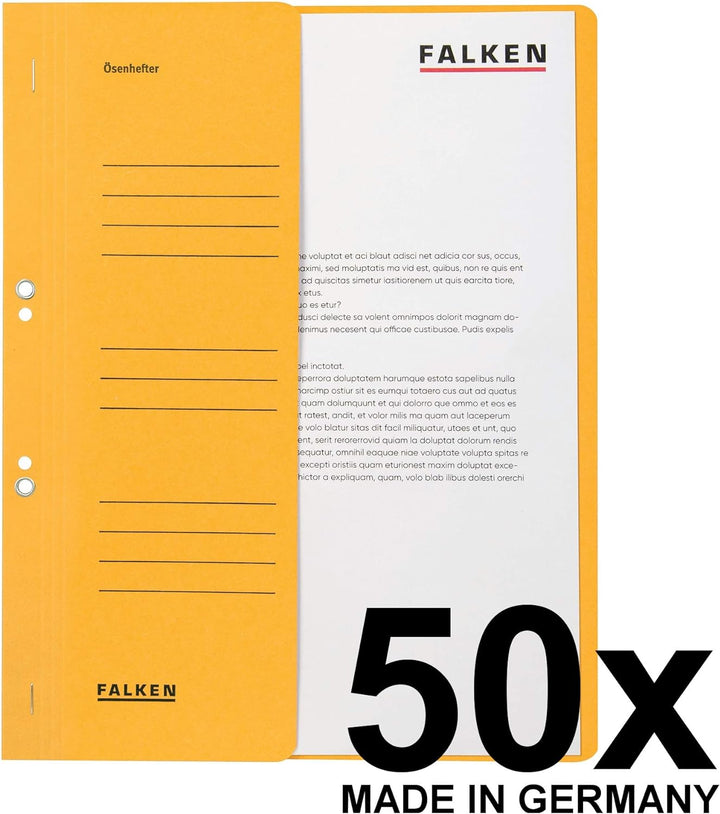 Original Falken 50er Pack Ösenhefter. Made in Germany. Aus Recycling-Karton mit halbem Vorderdeckel
