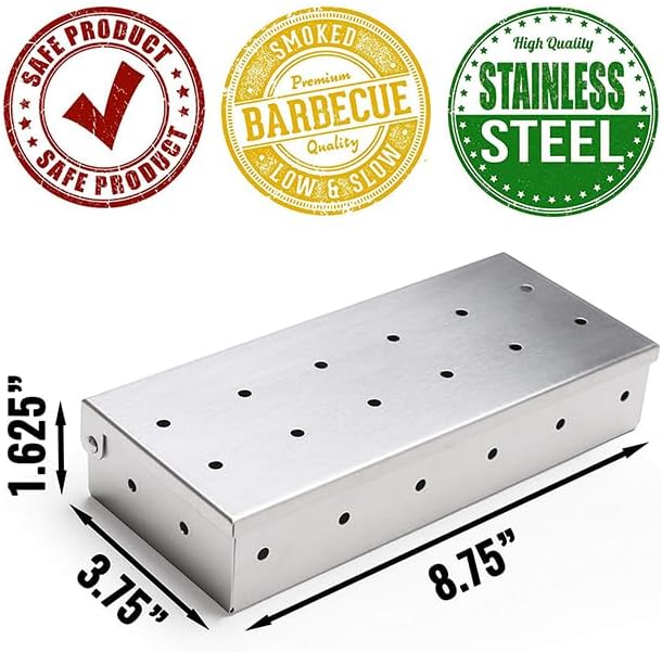 Landree® Räucherbox aus rostfreiem Edelstahl mit 28 Löcher, inkl. Seitenlöcher zur optimalen Rauchve