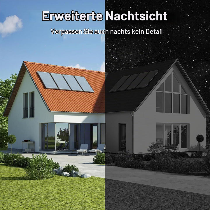 ARENTI 2K/3MP Überwachungskamera Aussen Akku mit Solar IP Kamera, WLAN Kamera Überwachung Aussen, Na