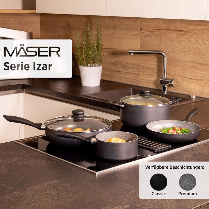 MÄSER 931727 Serie Izar, Kochtopf-Set mit Premium-Antihaftbeschichtung, geeignet für Induktion, enth