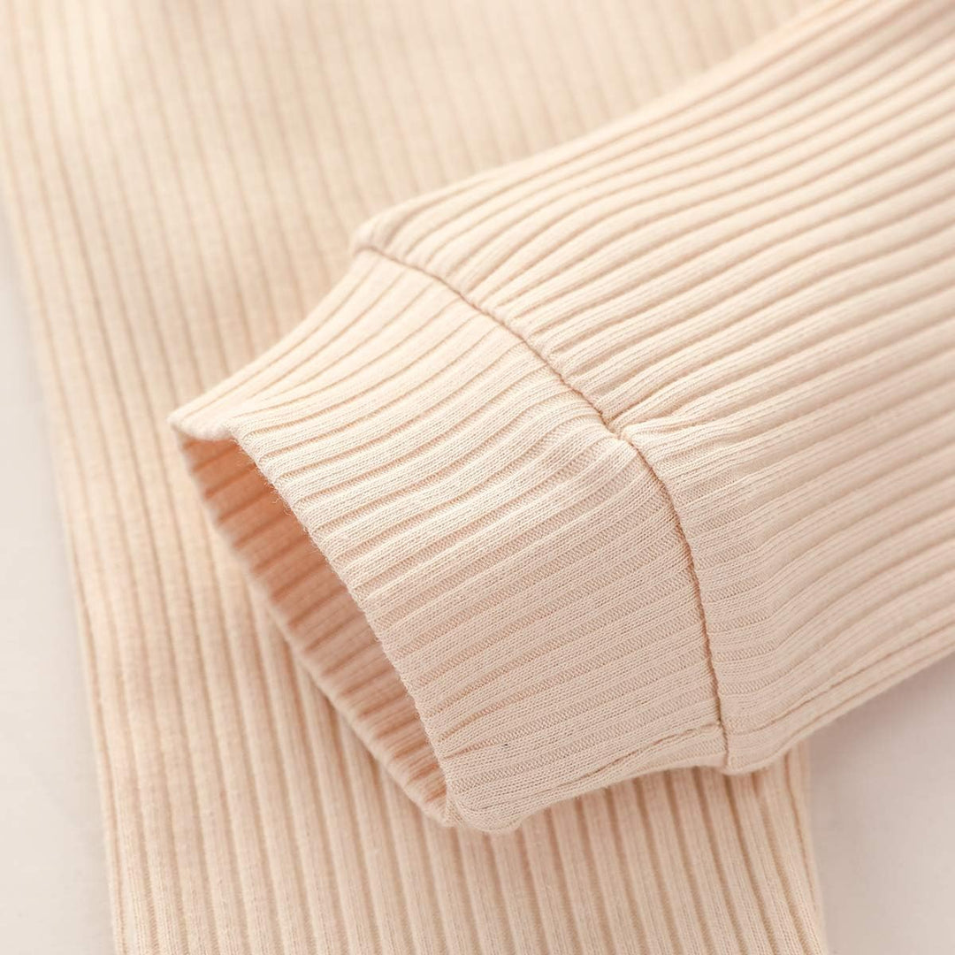 Geagodelia Baby Mädchen Einfarbige Kleidung Outfit 6-12 Monate Beige, 6-12 Monate Beige