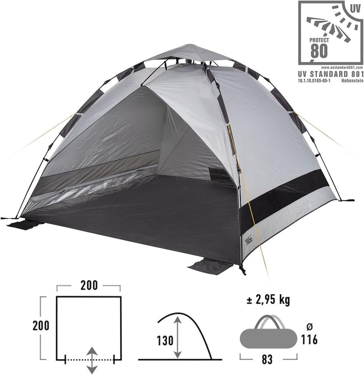 High Peak Calida 80 Strandmuschel grau 2022 Terrassenüberdachung