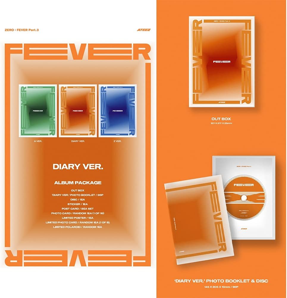 ATEEZ ZERO:FEVER Part 3 Mini Album Vol.6 [Incl. First Press Only Folded Poster] (Diary version), Dia