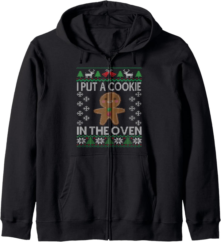 I Put a Cookie in The Oven Baby Announcement Christmas Kapuzenjacke