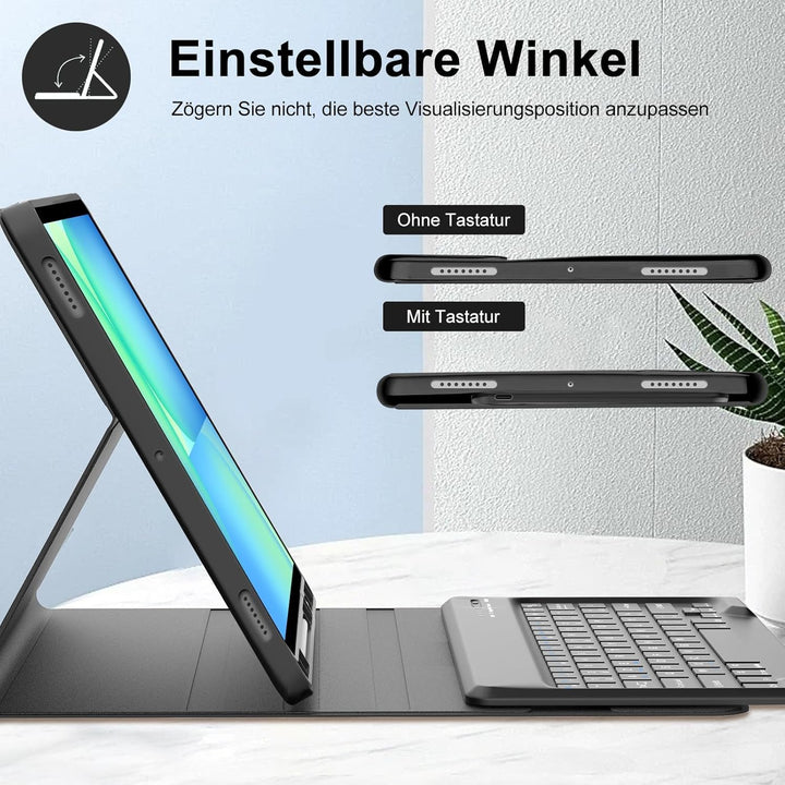 Tastatur für Samsung Galaxy Tab S10 FE+ Plus 13.1 Zoll 2025, Hülle mit Tastatur für Tab S10 FE Plus