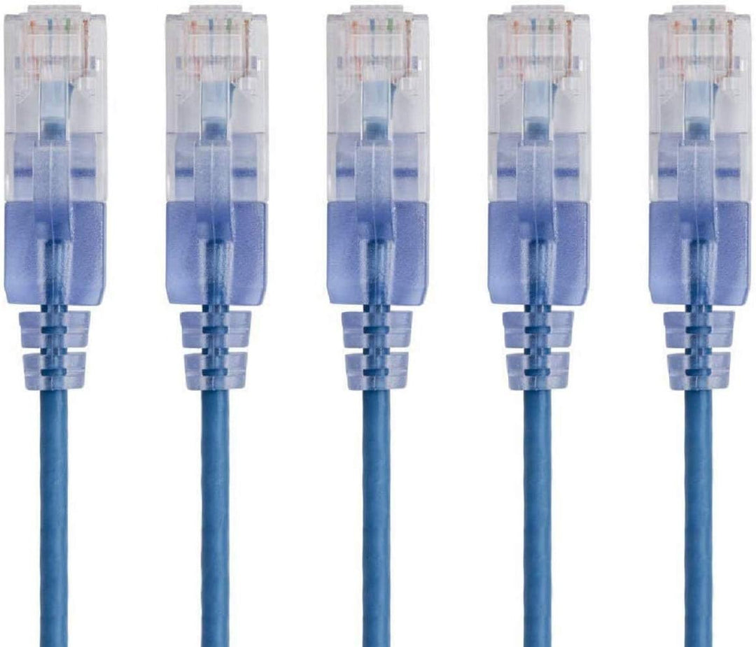 Monoprice Cat6A Ethernet-Netzwerk-Patchkabel – 6 m – Blau | 5er-Pack, 10 G – SlimRun Serie 5 Stück 2