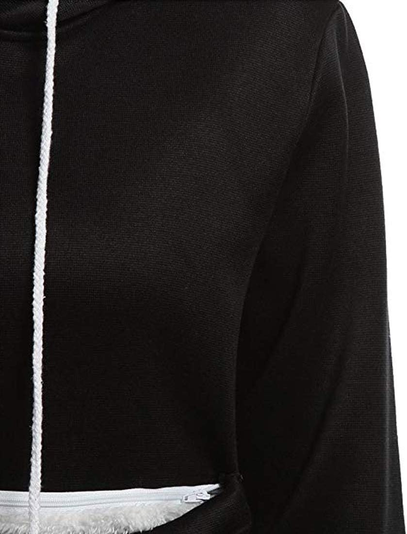 Inlefen Frauen Hoodie Sweatshirt Herbst und Winter Lange Ärmel Grosse Tasche Hoodie Pullover Kordelz