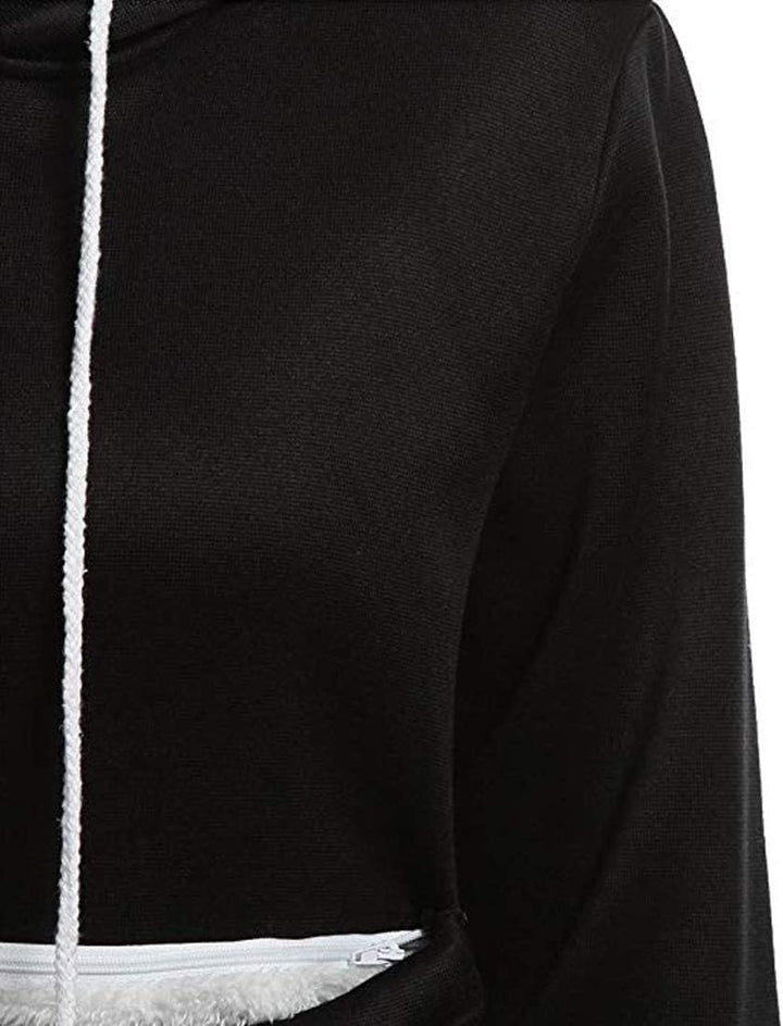 Inlefen Frauen Hoodie Sweatshirt Herbst und Winter Lange Ärmel Grosse Tasche Hoodie Pullover Kordelz