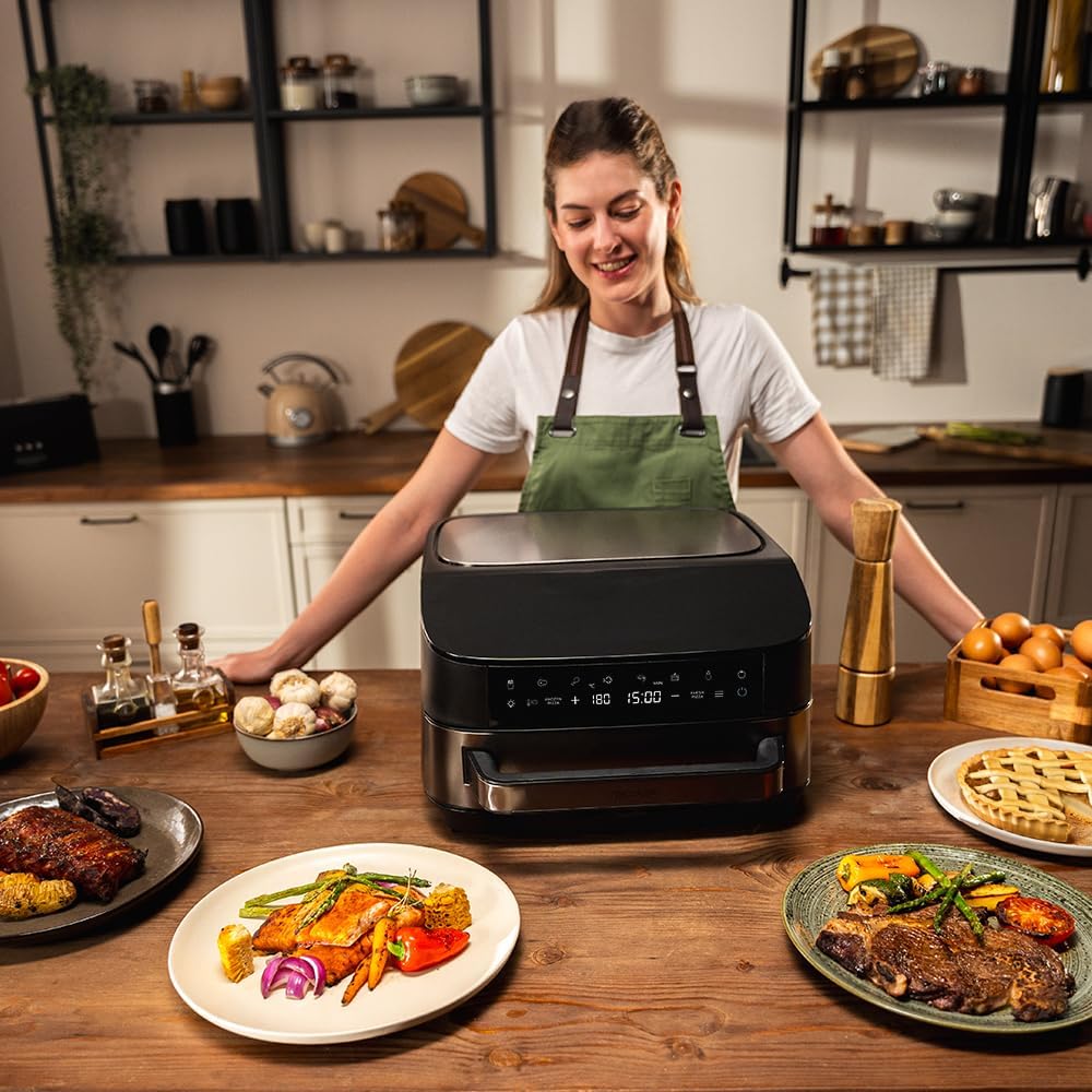 Cecotec Elektrischer Ofen für Pizza 7 l Pizza & Fry 7000. 2200 W, Pizza mit 13 Zoll, Touchscreen, 8